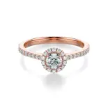 Pierścionek z różowego złota z diamentami